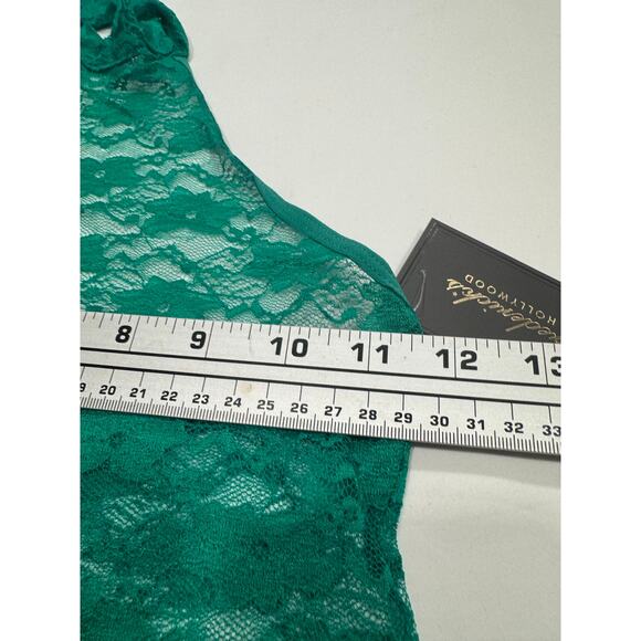 NEW Frederick's Of Hollywood Margarita Floral Lace Halter Teddy Size S Green NWT - Picture 5 of 9